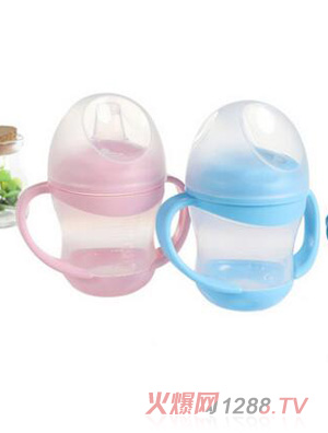 智力寶寶 寬口徑嬰兒學飲杯 360度可旋轉(zhuǎn)兒童鴨嘴水杯160ml