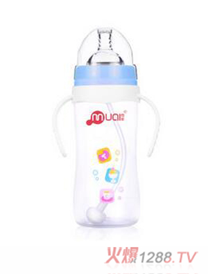 母愛寬口徑PP自動奶瓶240ml藍(lán)