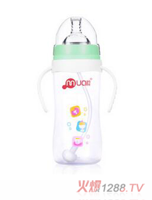 母愛寬口徑PP自動奶瓶240ml綠