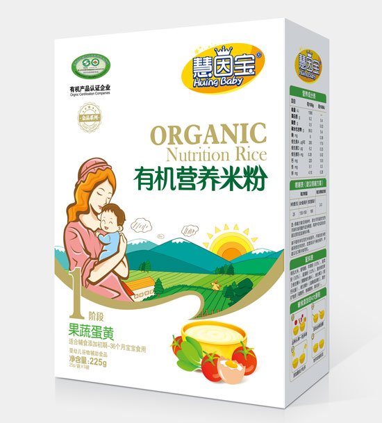 慧因?qū)毠叩包S1段盒裝有機營養(yǎng)米粉