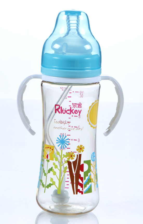 樂起300ml弧形有耳PPSU奶瓶藍(lán)