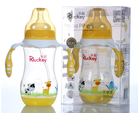 樂起300ml寬口PP奶瓶黃