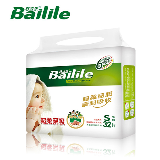 百立樂(lè)超柔瞬吸紙尿褲新品S碼32片